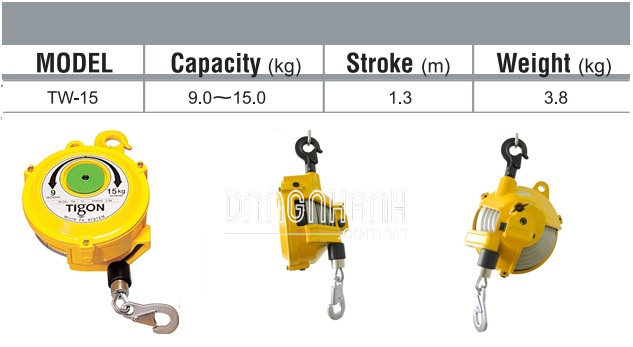 Tigon-Pa năng cân bằng 9 - 15Kg, TW-15 Nitto Kohki Hàn Quốc