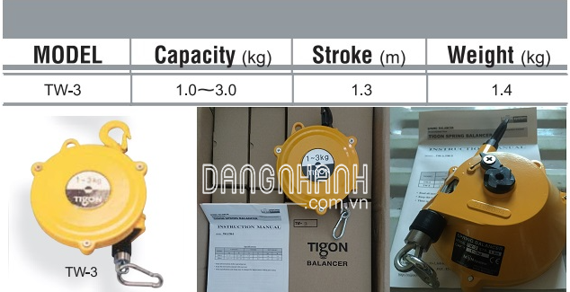 Tigon pa lăng cân bằng TW-3(1.0 - 3.0kg)(Giá tốt)
