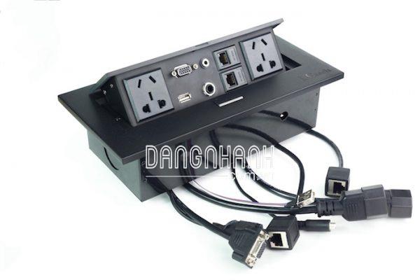 Hộp ổ cắm lắp âm bàn kim loại cao cấp LG tech
