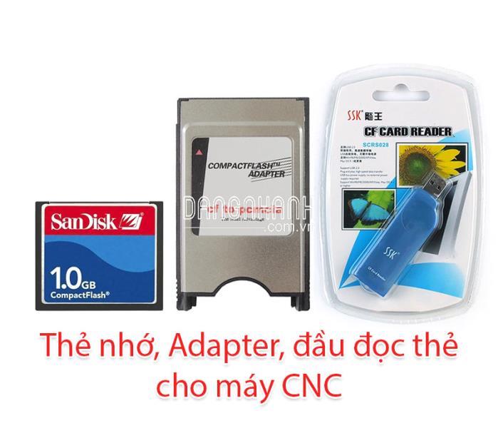 Thẻ nhớ 1GB, Adapter, đầu đọc thẻ cho máy CNC