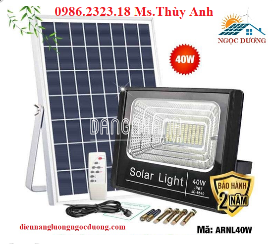 Đèn led pha năng lượng mặt trời 40w, đèn led 40w NLMT