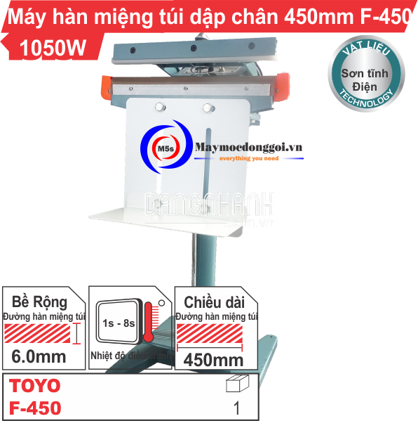 Máy hàn miệng túi dập chân F-450