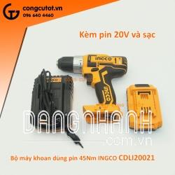 MÁY KHOAN DÙNG PIN 45NM INGCO CDLI20021 KÈM PIN 20V