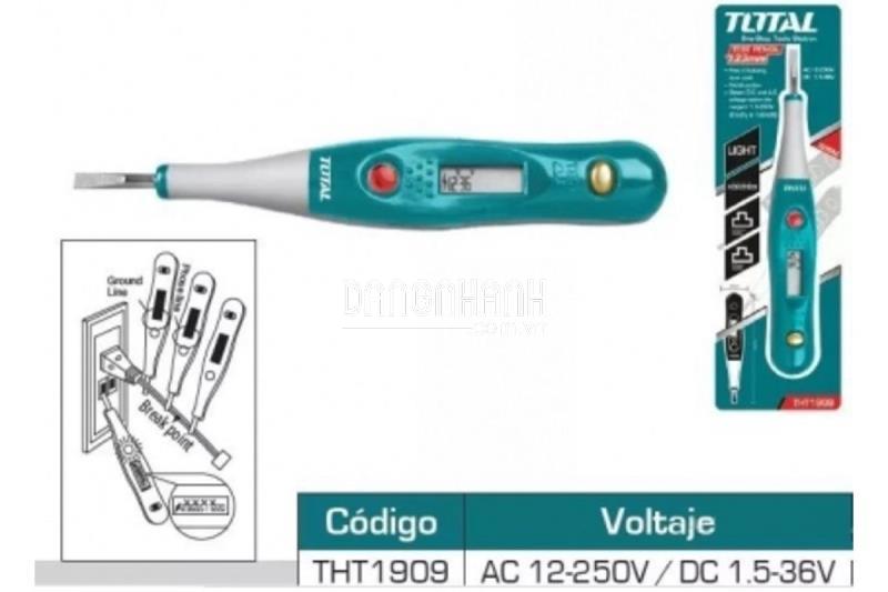 Bút thử điện điện tử 133mm Total THT1909