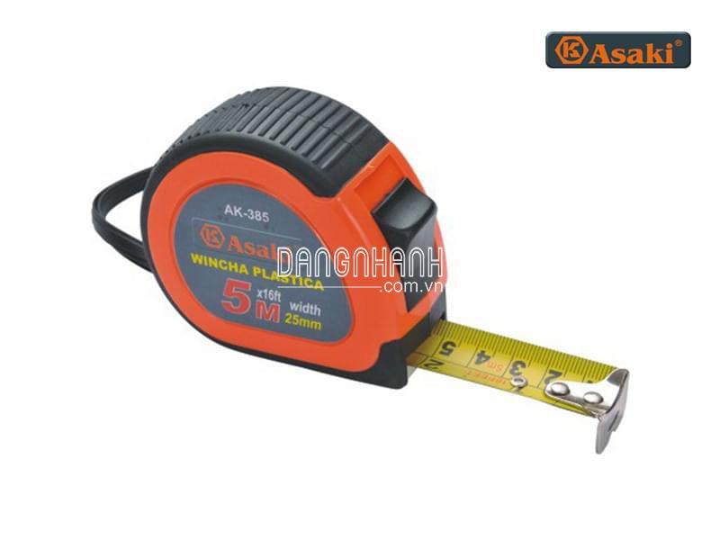 Thước kéo nền vàng cao cấp lỗ ban tiếng Việt (5mx19mm) Asaki AK-2622