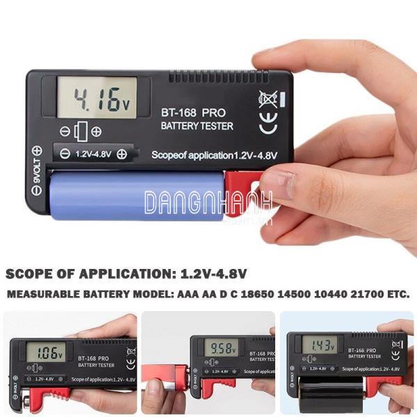 Máy kiểm tra pin BT-168 tương thích Pin AAA AA C D – Pin 9V – Pin cúc áo