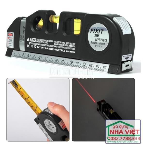 Thước laser đa năng cân bằng kèm thước kéo 2.5m