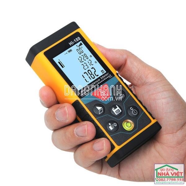 Thước laser đo khoảng cách 120m có đo nghiêng kiêm nivo HIREED HI-100