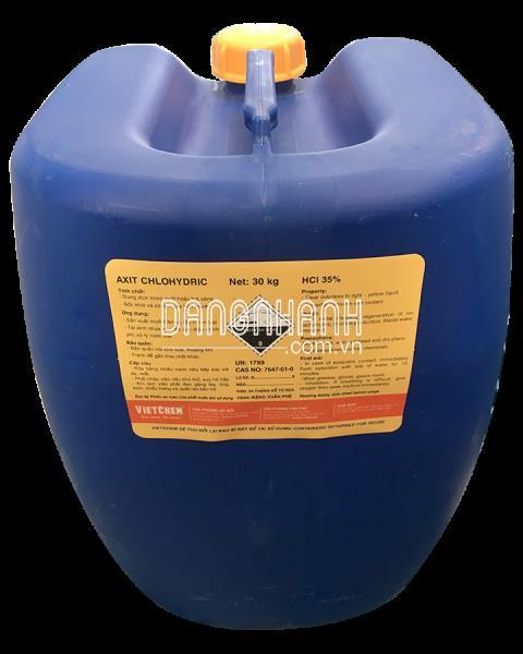 Acid clohydric HCl 30% - 35%, Việt Nam, 30kg/can