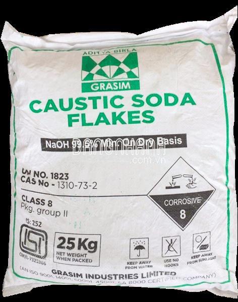 Sodium hydroxide 99% NaOH, Ấn Độ, 25kg/bao