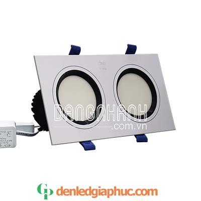 Đèn led downlight âm trần đôi 14w mặt chống chói - 3 chế độ màu - TLC