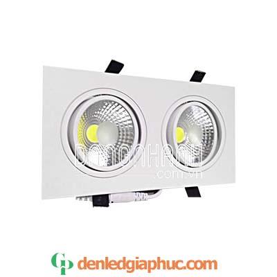 Đèn led downlight âm trần vuông đôi 14w mặt kính trong - 3 chế độ màu - TLC