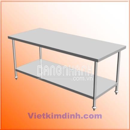  Bàn inox có kệ phẳng dưới