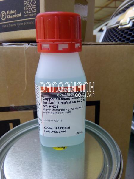 Copper standard solution, for AAS, 1 mg/ml Cu in 2% HNO3. Acros