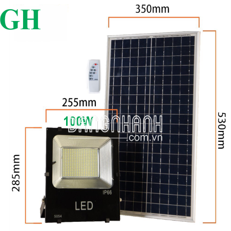 ĐÈN PHA LED NĂNG LƯỢNG MẶT TRỜI 100W