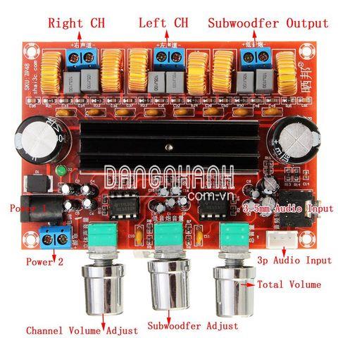 Mạch khuếch đại âm thanh classD 2.1 2x50W + 100W TPA3116D2 chip cắm