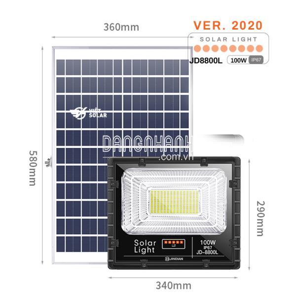 Đèn pha năng lượng mặt trời 100w – JD-8800L