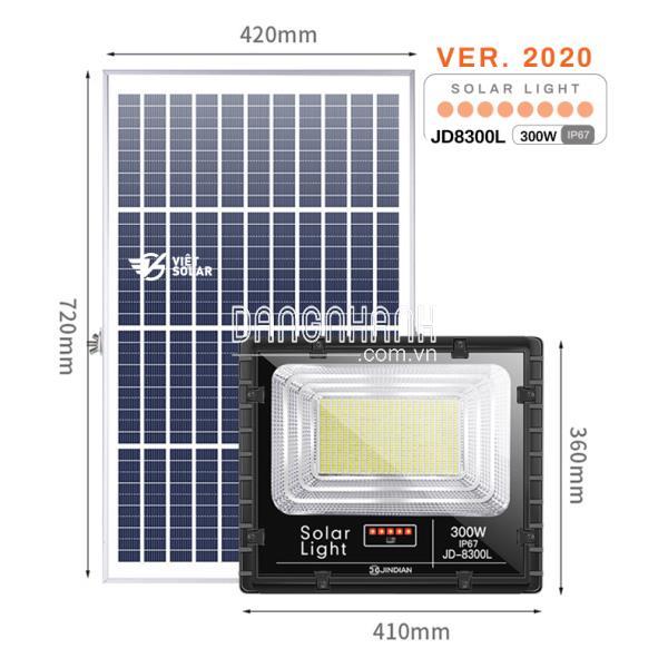 Đèn pha năng lượng mặt trời JD-8300L- 300w