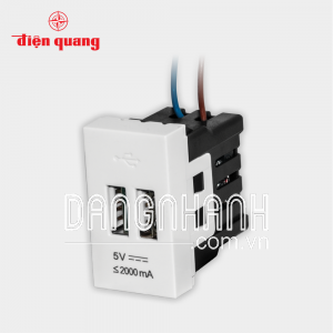 Ổ cắm 2 chấu đơn âm tường DQHome IW1 O2PS W (màu trắng)