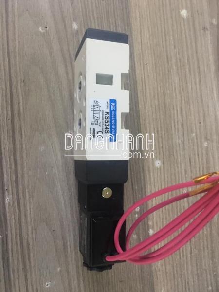 VAN ĐIỆN TỪ KHÍ NÉN KCC KS534S (REN 13, VAN HƠI 5/2, LOẠI LẮP HÔNG XI LANH XOAY)