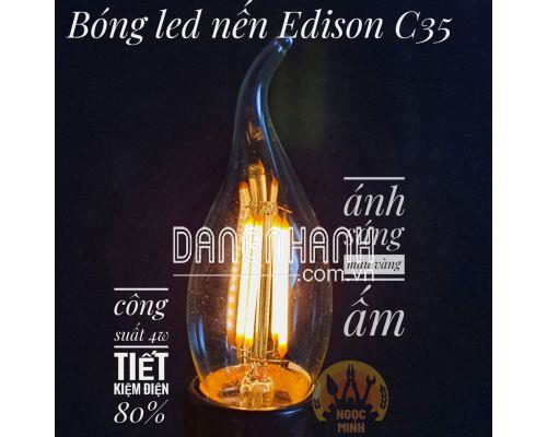 Bóng đèn led dây tóc Edison trang trí Vintage, bóng nến C35 -4w