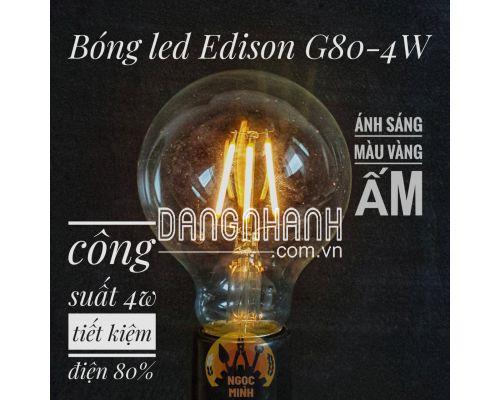 Bóng đèn led dây tóc Edison trang trí Vintage, bóng G80 -4w