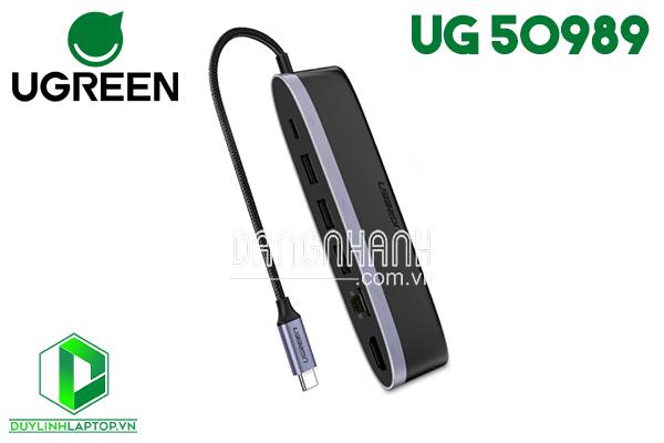 Cáp USB Type C to HDMI, Lan, USB 3.0, hỗ trợ sạc USB C Ugreen 50989