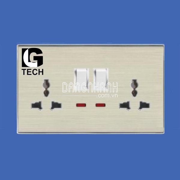 Ổ điện âm tương có công tắc và đèn báo led LGTECH OD2CT2LED