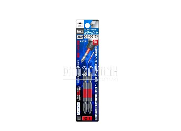 Vỉ 2 mũi vít 2 đầu +1-5x65mm ANEX ACPM-1065