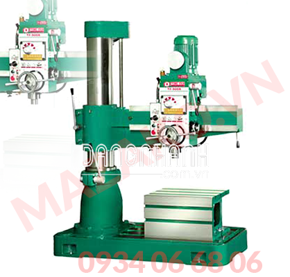 Máy khoan cần Đài Loan, Khoan thép Ø38mm, Taro Ø25mm, Doa Ø75mm