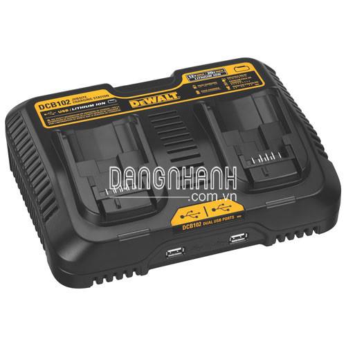 Đế sạc pin DEWALT DCB102 (sạc đôi, sạc 2 pin cùng lúc)