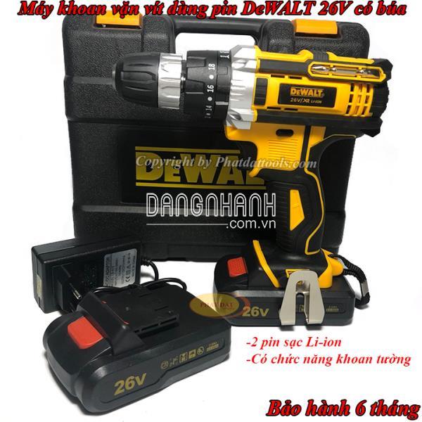 Máy khoan vặn vít dùng pin DeWALT 26V Có Búa