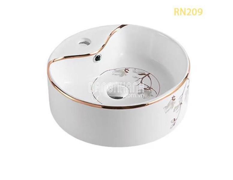 CHẬU LAVABO TRÒN HỌA TIẾT NHẬP KHẨU RN209