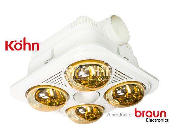 ĐÈN SƯỞI ÂM TRẦN 4 BÓNG BRAUN KOHN BU04G (KHÔNG KHIỂN)