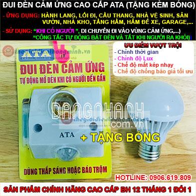 ĐUÔI ĐÈN CẢM ỨNG HỒNG NGOẠI ATA (CAO CẤP, SIÊU BỀN, TẶNG KÈM BÓNG)