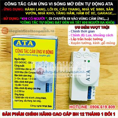 CẢM BIẾN VI SÓNG RADAR ATA (XUYÊN TƯỜNG, GỖ, KÍNH MỎNG)