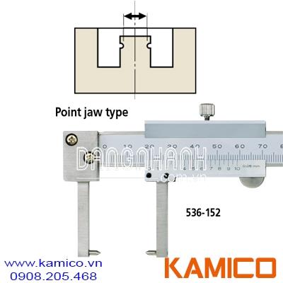 536-152 Thước cặp cơ khí 0-150mm x0.01mm, mỏ đo dạng cổ