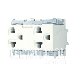 Ổ CẮM ĐÔI CÓ DÂY NỐI ĐẤT PANASONIC FULL COLOR WNG159237W
