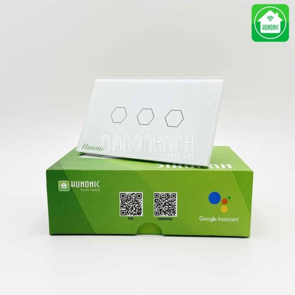 Công Tắc Cảm Ứng Hunonic 3 nút Màu Trắng