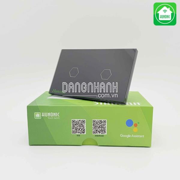Công Tắc Cảm Ứng Hunonic 2 nút Màu Đen