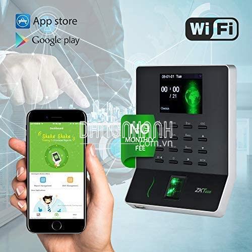 Máy chấm công vân tay wifi quản lý qua app điện thoại