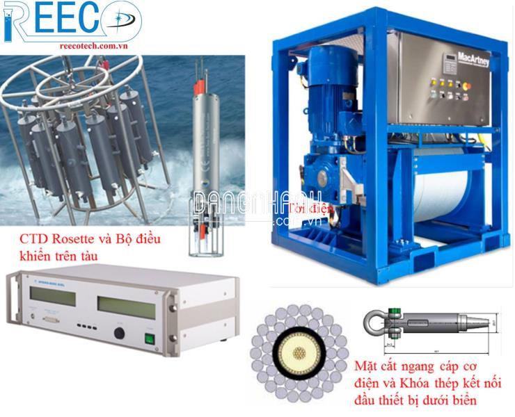 Hệ thống lấy mẫu và đo các thông số hải dương theo tầng nước kèm theo tời điện
