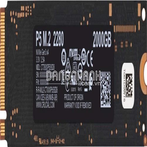 Ổ Cứng SSD Crucial P5 2TB NVMe 3D-NAND M.2 PCIe Gen3 X4