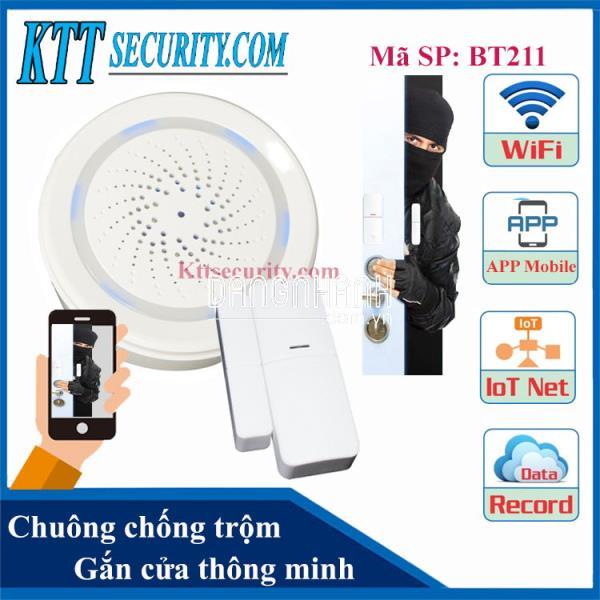 Chuông chống trộm gắn cửa thông minh | BT211 | Hú còi | APP