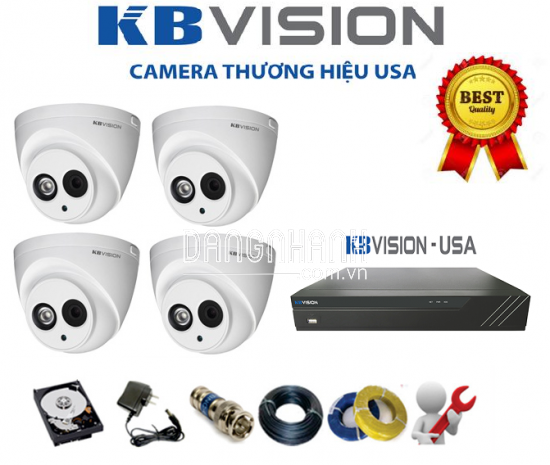 Bộ 4 camera Kbvision USA Full HD 2.0Mp