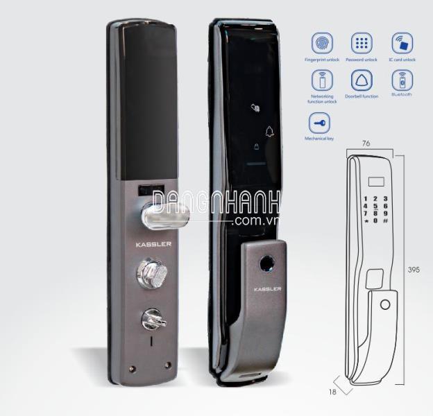 KHÓA VÂN TAY KASSLER KL-789 APP - MỞ KHÓA BẰNG APP ĐIỆN THOẠI