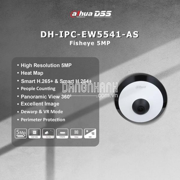 Camera IP Fisheye 5.0 Megapixel DAHUA DH-IPC-EW5541-AS