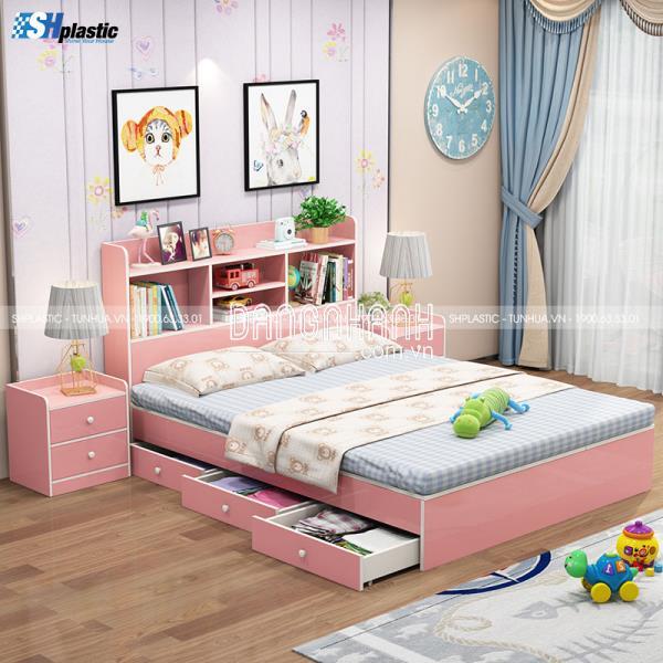 GIƯỜNG NGỦ NHỰA ĐÀI LOAN THÔNG MINH LIỀN KỆ / SHPLASTIC GN18