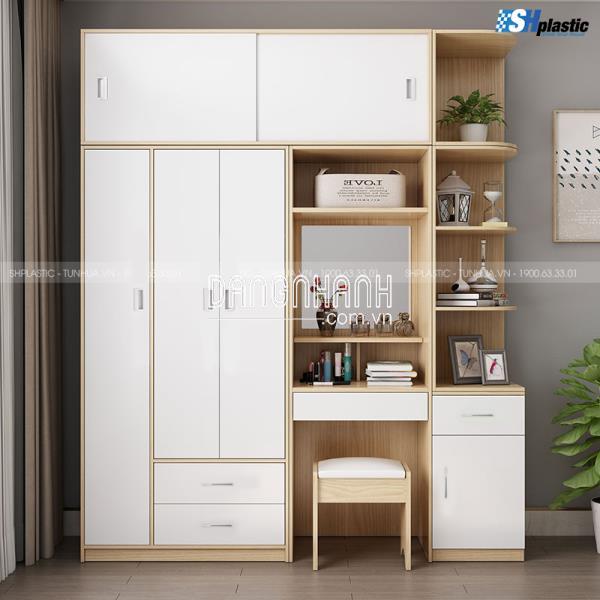 TỦ NHỰA NGƯỜI LỚN 3 CÁNH LIỀN BÀN ĐA NĂNG / SHPLASTIC TL64