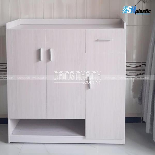 TỦ GIÀY NHỰA 3 CÁNH 1 NGĂN KÉO LIỀN KỆ TRANG TRÍ / SHPLASTIC TG27